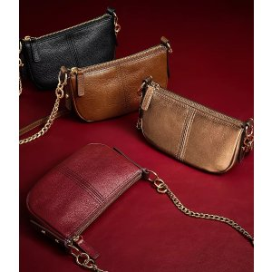 Fossil Jolie Leather Mini Baguette Crossbody Bag
