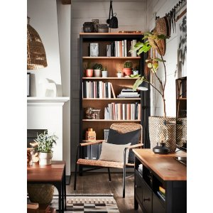 Ikea HEMNES Bookcase, dark gray stained, 35 3/8x77 1/2 "