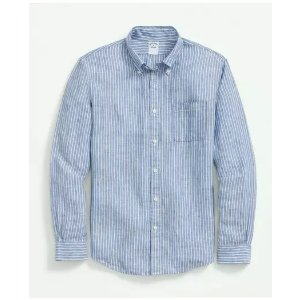 Brooks Brothers Irish Linen Striped Sport Shirt