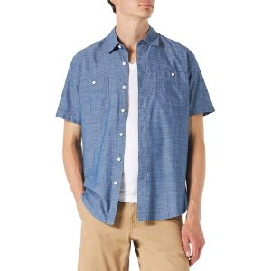 Amazon Essentials Men's Short-Sleeve Chambray Shirt