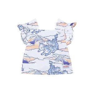 Kenzo Kids Poplin Shirt with All Over Print (Little Kids/Big Kids)