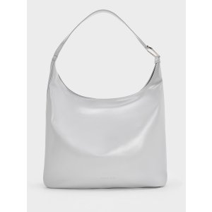 Charles & Keith Lumen Slouchy Hobo Bag - Grey