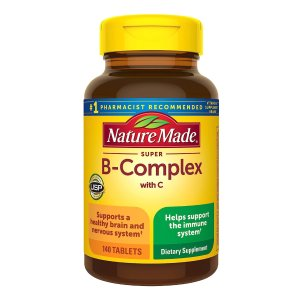 Nature Made Super B Complex with Vitamin C and Folic Acid, Dietary Supplement for Immune Support, 140 Tablets, 140 Day Supply