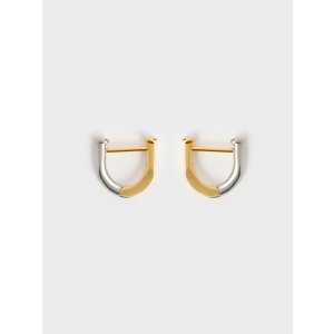 Charles & Keith Gabine Two-Tone Huggie Earrings - Multi