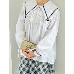 miss patina Sailor Sally Cotton Blouse (White)