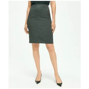 Brooks Brothers Stretch Wool Pinstripe Pencil Skirt