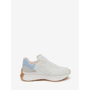 Alexander McQueen Women's Sprint Runner in White/powder Blue/cement