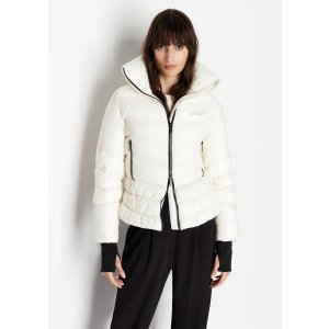 Armani Sustainability Values lightweight recycled nylon zip up puffer jacket