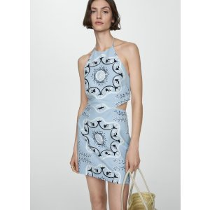 Mango Printed dress with openings