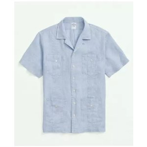 Brooks Brothers Irish Linen Short Sleeve Guayabera Shirt