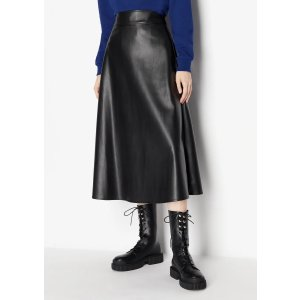 Long faux leather skirt
