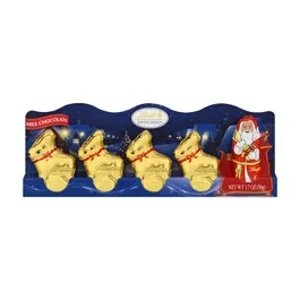 Lindt Milk Hollow Figure Santa and Reindeer 5pk