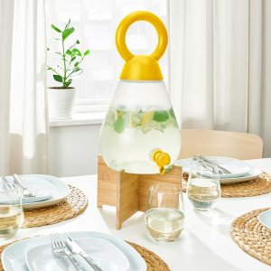 Ikea NABBFISK Beverage dispenser, transparent/bright yellow, 4.2 qt