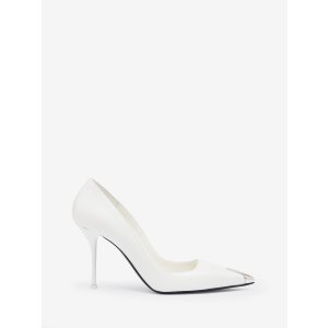 Alexander McQueen Women's Punk Pump in Ivory/silver