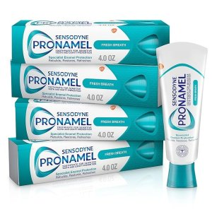 Sensodyne Pronamel Fresh Breath Enamel Toothpaste for Sensitive Teeth, to Reharden and Strengthen Enamel, Fresh Wave - 4oz (pack of 4)