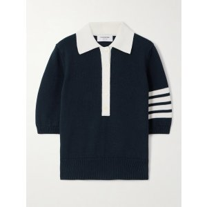Thom Browne Hector striped intarsia cotton polo shirt