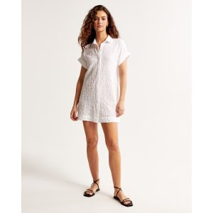 Abercrombie & Fitch Textured Button-Through Shirt Dress