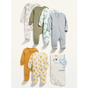Gap Unisex 8-Piece Grow-With-Me Milestone Layette Gift Set for Baby