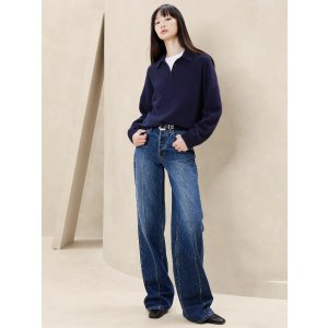 Banana Republic Luna Boyfriend Cashmere Sweater Polo