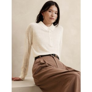 Banana Republic Fern Linen-Blend Sweater Polo