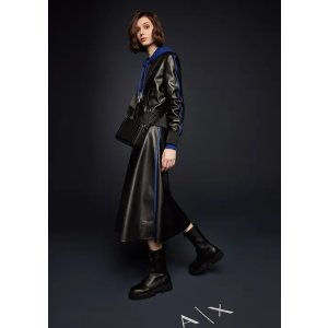 Faux leather zip up jacket