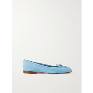 Manolo Blahnik Veralli bow-detailed suede ballet flats