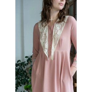 miss patina Harmony Lace Tie Dress (Dusky Pink)