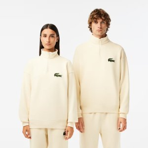 Lacoste Unisex High-Neck Organic Cotton Quarter-Zip Sweatshirt