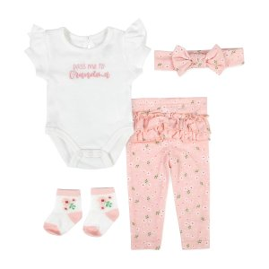 Baby Essentials Baby Girls 4-pc. Baby Clothing Set