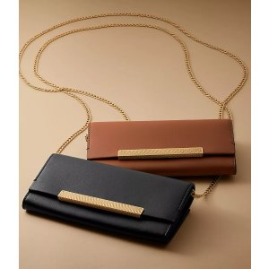 Fossil Penrose Leather Flap Wallet Crossbody Bag