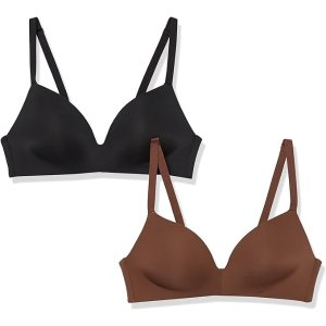 Amazon Essentials Women's Wireless Lightly Lined Bra, Pack of 2