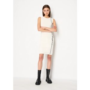Armani Sustainability Values midi script logo sleeveless dress