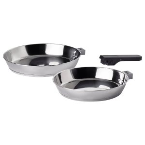 Ikea SLATROCKA Cookware kit with detachable handle, frying pan stainless steel