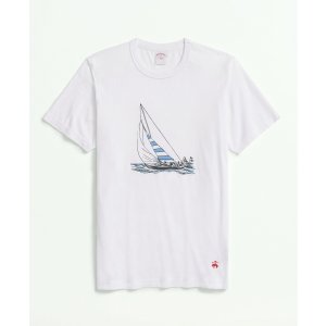 Brooks Brothers Cotton Graphic Boat T-Shirt