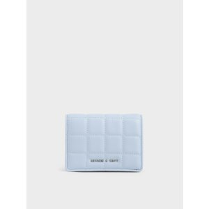 Charles & Keith Quilted Mini Wallet - Light Blue