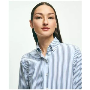 Brooks Brothers Classic Fit Stretch Supima® Cotton Non-Iron Bengal Stripe Dress Shirt