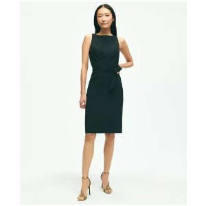 Brooks Brothers Sleeveless Fine Twill Crepe Sheath Dress