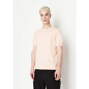 Regular fit cotton linen knitted t-shirt