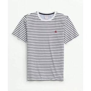 Brooks Brothers Peached Cotton Striped T-Shirt