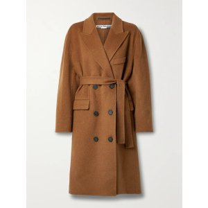 Acne Studios Belted double-breasted brushed wool and alpaca-blend coat