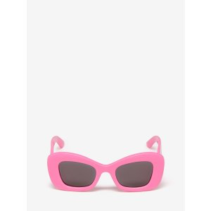 Alexander McQueen Women's Bold Cat-eye Sunglasses in Pink/smoke