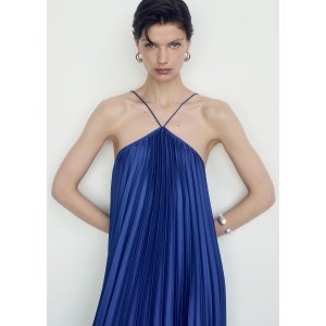 Mango Pleated halter neck dress