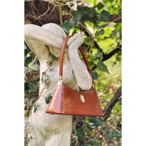 miss patina Cameo Croc Baguette Bag