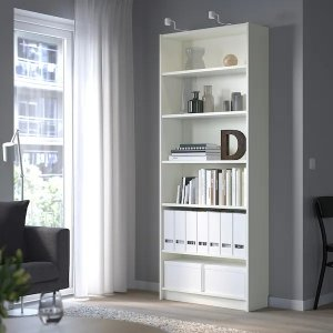 Ikea BILLY Bookcase, white, 31 1/2x11x79 1/2 "