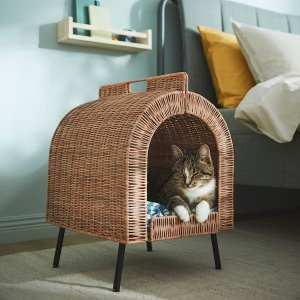 Ikea UTSADD Cat house on legs, rattan