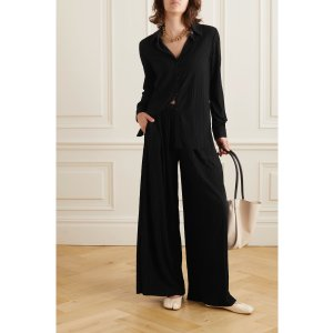 Max Mara Leisure plisse-jersey shirt