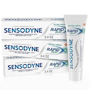 Sensodyne Rapid Relief Sensitivity Toothpaste, Extra Fresh, 3.4 ounce (Pack of 3)