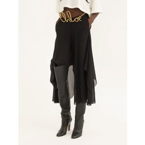 Chloe Fluid pants in silk georgette