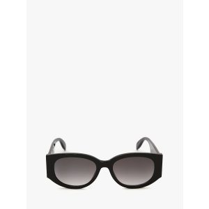 Alexander McQueen Women's McQueen Graffiti Oval Sunglasses in Black/white