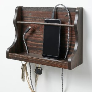 LEVLA Wall organizer, dark brown, 10 ¾x3 ½x8 ¼ "